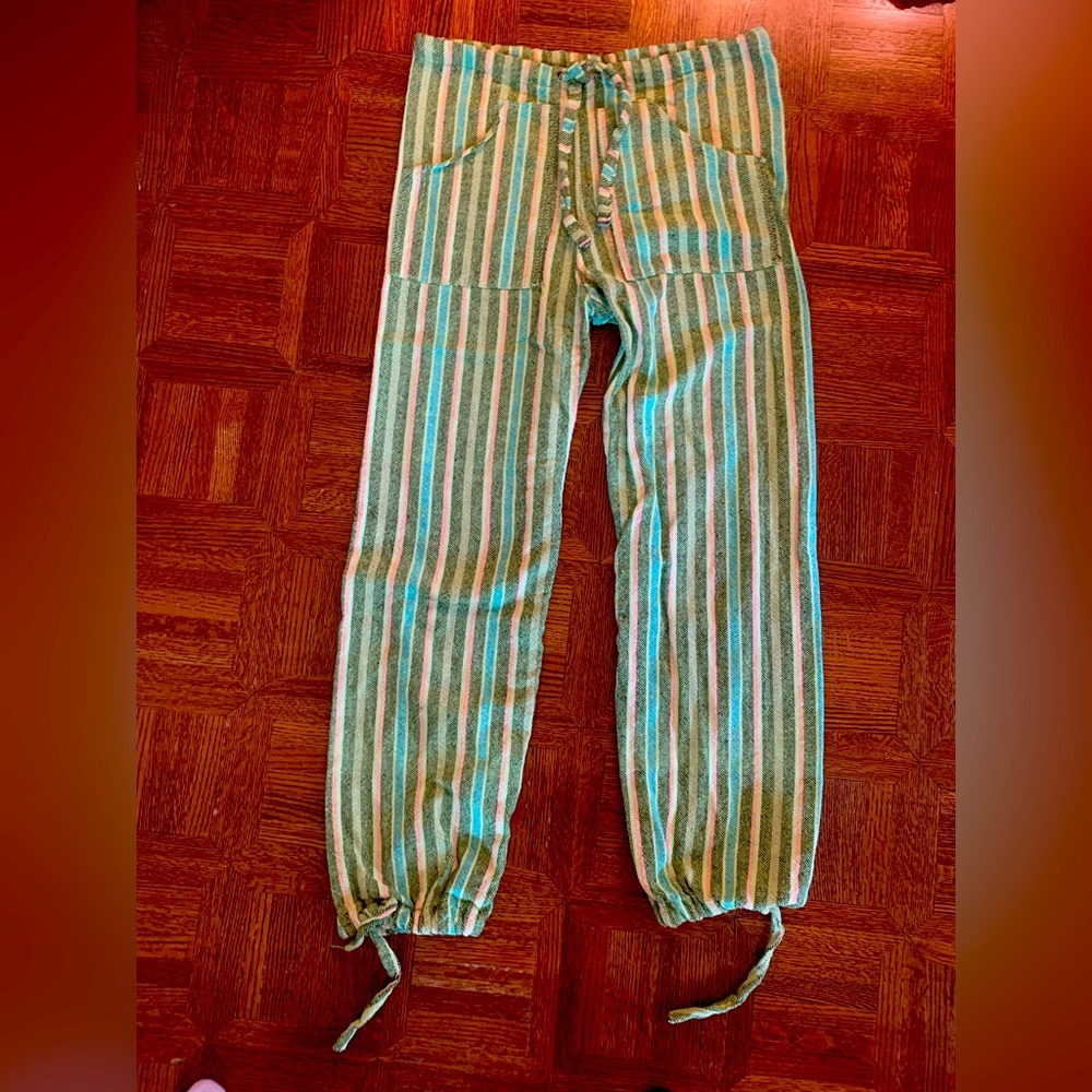 Candy stripe woven market pants